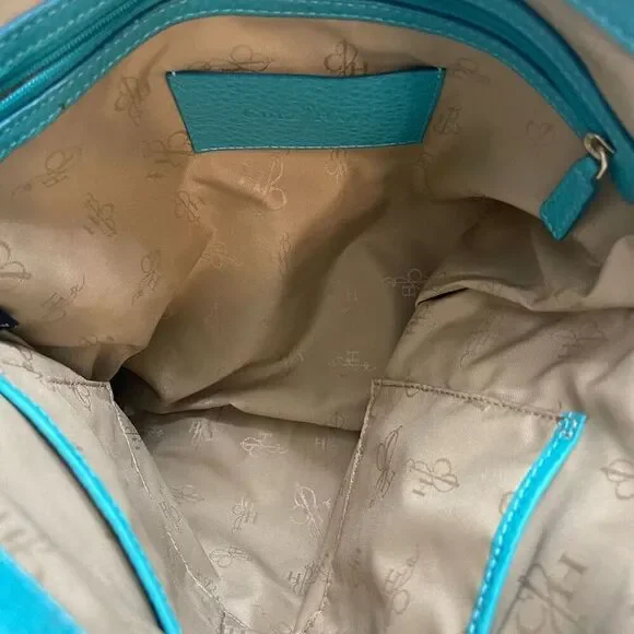 Cole Haan Blue Leather Tote Purse Handbag - Picture 8 of 10